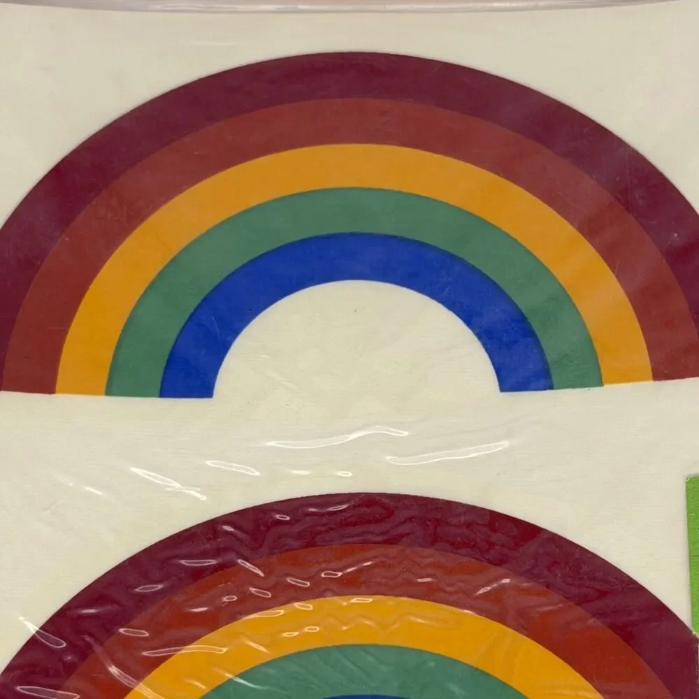 NOS Vintage Ceramic Decals Cerami Corner Inc Rainbow Pack of 2 DIY 80s Crafts